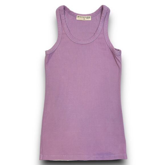 NEW Electric & Rose Racerback Ribbed Tank Top Lavender Stretch Cotton Small - Picture 2 of 7